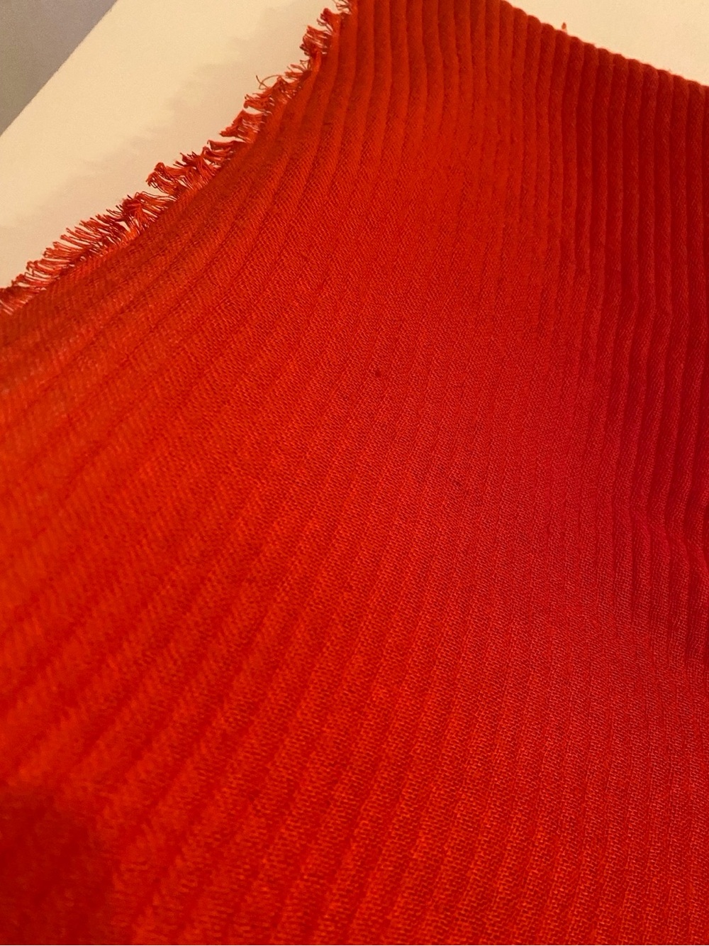 ZARA Accessories Oversized Red Textured Lightweight Scarf Wrap - Picture 5 of 11